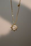 18K Gold Vermeil Diamond Sun Necklace