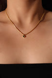 18K Real Gold Plated Green Gem Shimmer Necklace