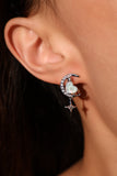 Platinum Plated Ocean Moon Star Earrings