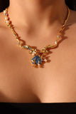 18K Real Gold Plated Blue Shell Necklace