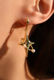 18K Real Gold Plated Saturn Star Earrings