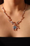 18K Rose Gold Plated Blue Shell Necklace