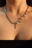 Platinum Plated Pearl Star Necklace