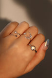 925 Sterling Silver Moon Star Ring