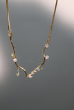 18K Real Gold Plated Blue Gem Diamonds Necklace