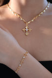 18K Real Gold Plated Multi Diamond Cross Bracelet