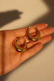 18K Gold Stainless Steel Oval Hoop Earrings