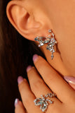 Platinum plated Blue Gem Butterfly Earrings