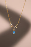 24K Gold Vermeil Blue Opal Droplet Necklace