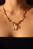 18K Real Gold Plated Pink Shell Necklace