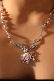 Platinum Plated Pink Shell Necklace