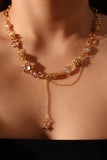 18K Real Gold Plated Moonstone Knot Necklace