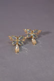 14K Real Gold Plated Blue Gem Butterfly Diamond Earrings