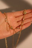 18K Real Gold Plated Jade Pearls Chain Necklace