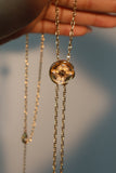 18K Real Gold Plated Pole Star Clock Lariat Necklace