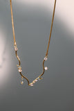 18K Real Gold Plated Blue Gem Diamonds Necklace