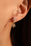 18K Real Gold Plated Diamond Cross Earrings