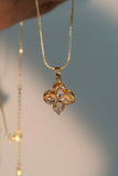 18K Real Gold Plated Spinning Lucky Leaf Necklace