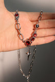 Platinum Plated Red Gem Star Necklace