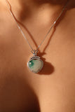 Crown Jade Heart Necklace