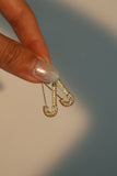 18K Real Gold Plated Diamond Paper Clip Earrings