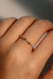 24K Gold Vermeil Gradient Sapphire Ring