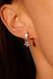 18K Rose Gold Plated Diamond Cross Earrings