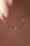 18K Real Gold Plated Diamond Flower Necklace