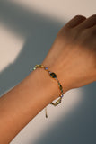 14K Real Gold Plated Green Gems Garden Bracelet