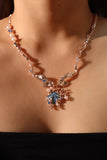 18K Rose Gold Plated Blue Shell Necklace