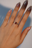 14K Real Gold Plated Blue Gem Red Opal Ring