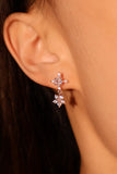 18K Rose Gold Plated Diamond Cross Earrings