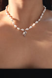 Platinum Plated Natural Shell Pearl Necklace