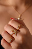 14K Gold Vermeil Moon Star Ring