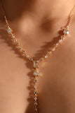 14K Real Gold Plated Diamond Chain Necklace