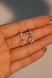 18K Rose Gold Plated Diamond Cross Earrings