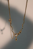 18K Real Gold Plated Diamond Dangle Necklace