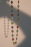 18K Real Gold Plated Multi Color Heart Gem Necklace