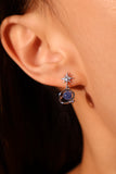 Platinum Plated Moonstone Star Earrings