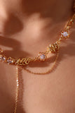 18K Real Gold Plated Moonstone Knot Necklace