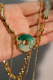 18K Real Gold Plated Jade Dragon Chain Necklace