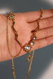 18K Real Gold Plated Diamond Dangle Necklace