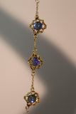 18K Real Gold Plated Multi Deep Blue Moonstones Bracelet