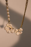 18K Real Gold Plated White Camellia Flower Necklace