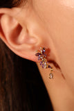 14K Real Gold Plated Purple Gem Butterfly Earrings