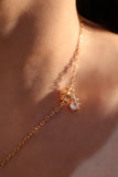 18K Real Gold Plated Cross Iris Necklace