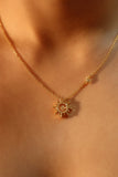 18K Gold Vermeil Diamond Sun Necklace