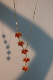 18K Real Gold Plated Maple Leaves Necklace