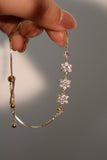 14K Real Gold Plated Diamond Flake Bracelet