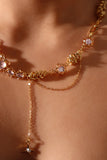 18K Real Gold Plated Moonstone Knot Necklace